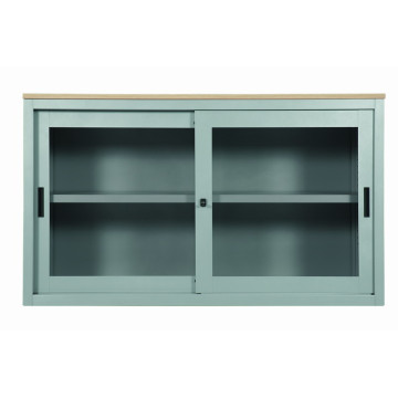 Armadi metallici per archivio bassi con ante scorrevoli in vetro